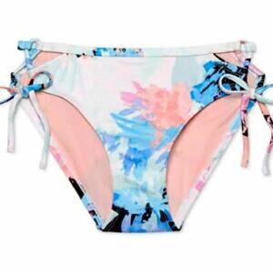 2 FOR $5 SALE NWT Joy Lab Tie Hipster Bikini Bottom Medium Blue Floral